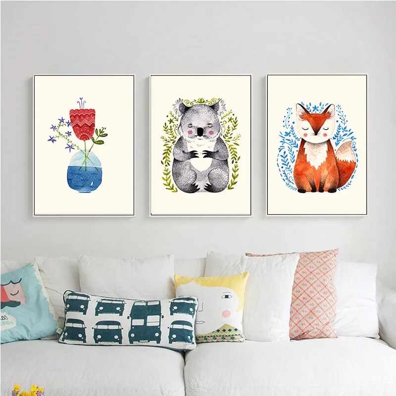 Nordic Simple Animal Fox Cartoon Baby Home Decoration No Frame Painting Poster Canvas Painting Space Wall Art For Living Room
Nordic Simple Animal Fox Cartoon Baby Home Decoration No Frame Painting Poster Canvas Painting Space Wall Art For Living Room