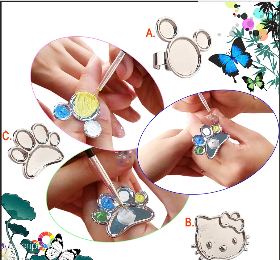 MKL2O 1PCS Nail Art Palette Ring Stainless Steel Pallet Professional Nail DIY Art Design Paint Color Mixing Palette Metal Tool 2
MKL2O 1PCS Nail Art Palette Ring Stainless Steel Pallet Professional Nail DIY Art Design Paint Color Mixing Palette Metal Tool 2