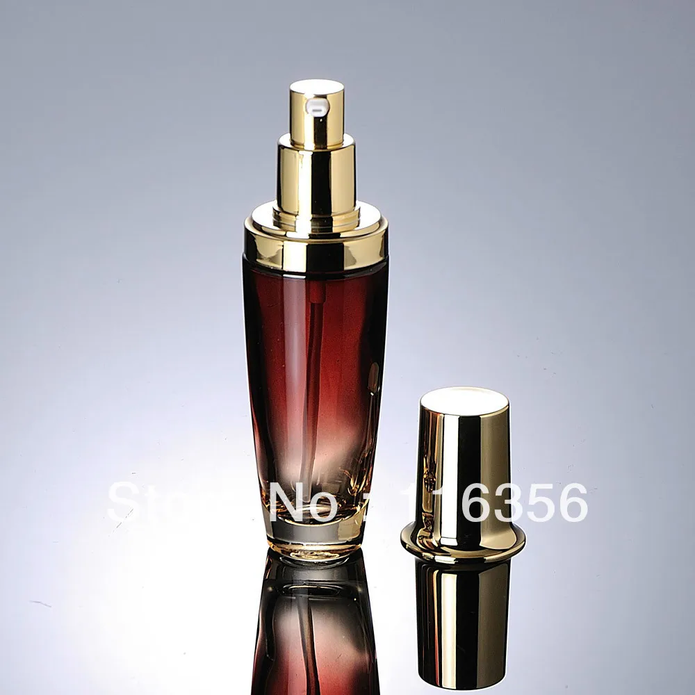 50 мл красное стекло бутылка для лосьона с золотым насосом упаковки косметики|lotion