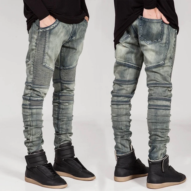 Brand Men Straight Slim Fit Biker Jeans Pants Pleated Retro Denim Trousers Jeans Men Biker Denim skinny Jeans Homme Plus Size 42
Brand Men Straight Slim Fit Biker Jeans Pants Pleated Retro Denim Trousers Jeans Men Biker Denim skinny Jeans Homme Plus Size 42