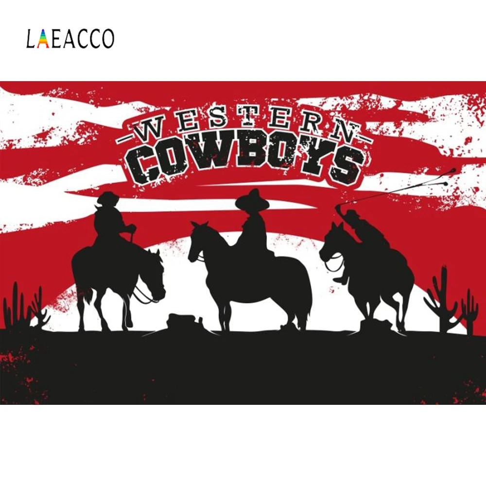 Laeacco Western Cow Boys Horse Cactus ПОРТРЕТНАЯ ФОТОГРАФИЯ фоны индивидуальные фотографические