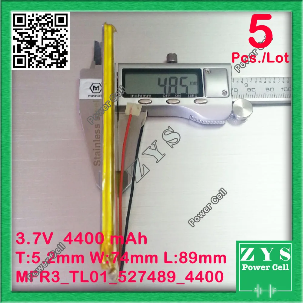 5 pcs./Lot li-ion battery 3.7v 4400mAh 3.7 v 4400 mah size: 5.2x74x89mm 527489 507590 057590 | Компьютеры и офис