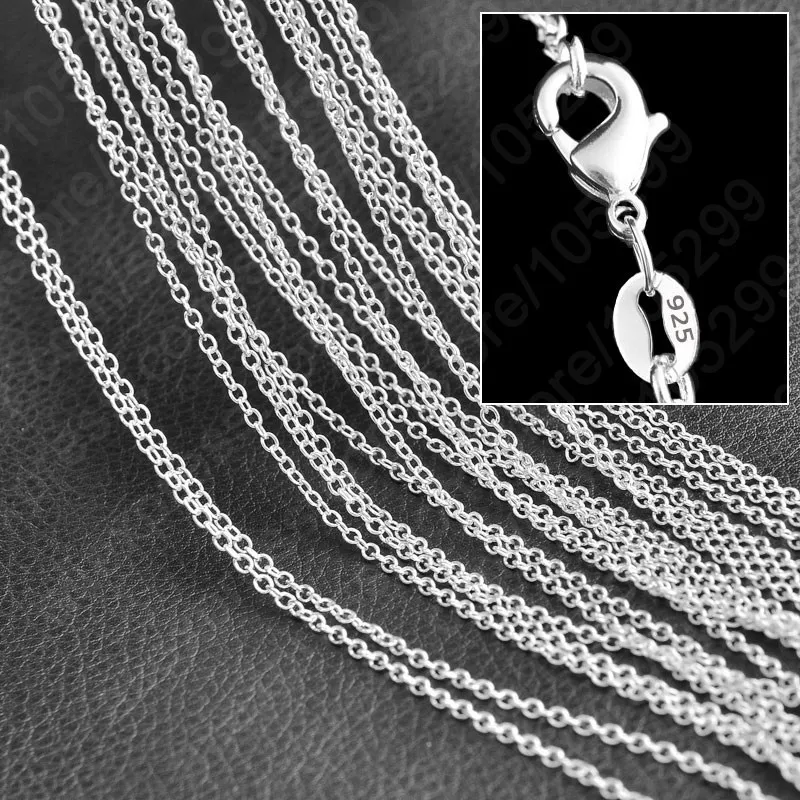 

10pcs Lot 16-30 Inches Rolo "O" 925 Sterling Silver Fine Jewelry Necklace Chains With Lobster Clasps Fit Male Female Pendant
