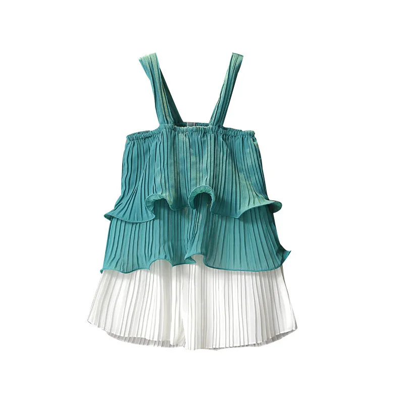 2018 Summer New Children's Clothing Suits Girls Suspenders Sleeveless Fold Top + Solid Color Shorts 2 Sets #1
2018 Summer New Children's Clothing Suits Girls Suspenders Sleeveless Fold Top + Solid Color Shorts 2 Sets #1