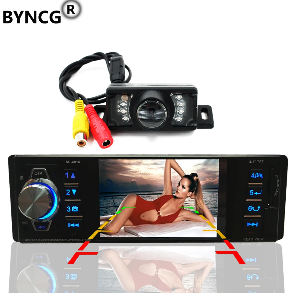 4.1 Inch 1 Din Car Video Mp5 Player Car Radio Player High-definition LCD Display Car Audio Player with IR Rear View Camera 4018
4.1 Inch 1 Din Car Video Mp5 Player Car Radio Player High-definition LCD Display Car Audio Player with IR Rear View Camera 4018