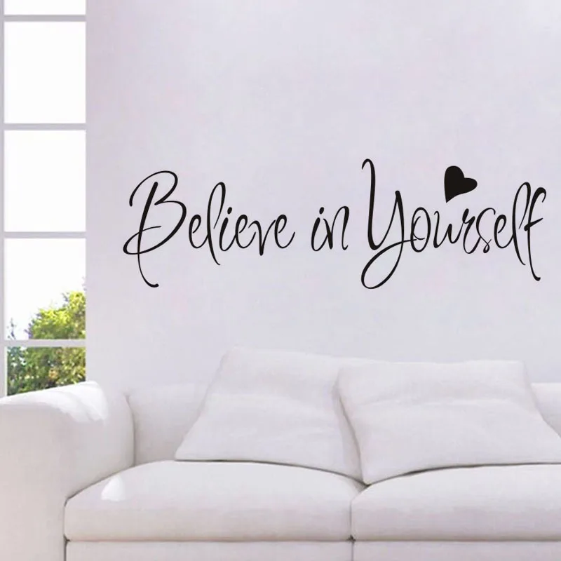 Black Believe In Yourself English Encouragement Wall stickers Living Room Study Decoration Decals Pvc Removable Sticker
Black Believe In Yourself English Encouragement Wall stickers Living Room Study Decoration Decals Pvc Removable Sticker