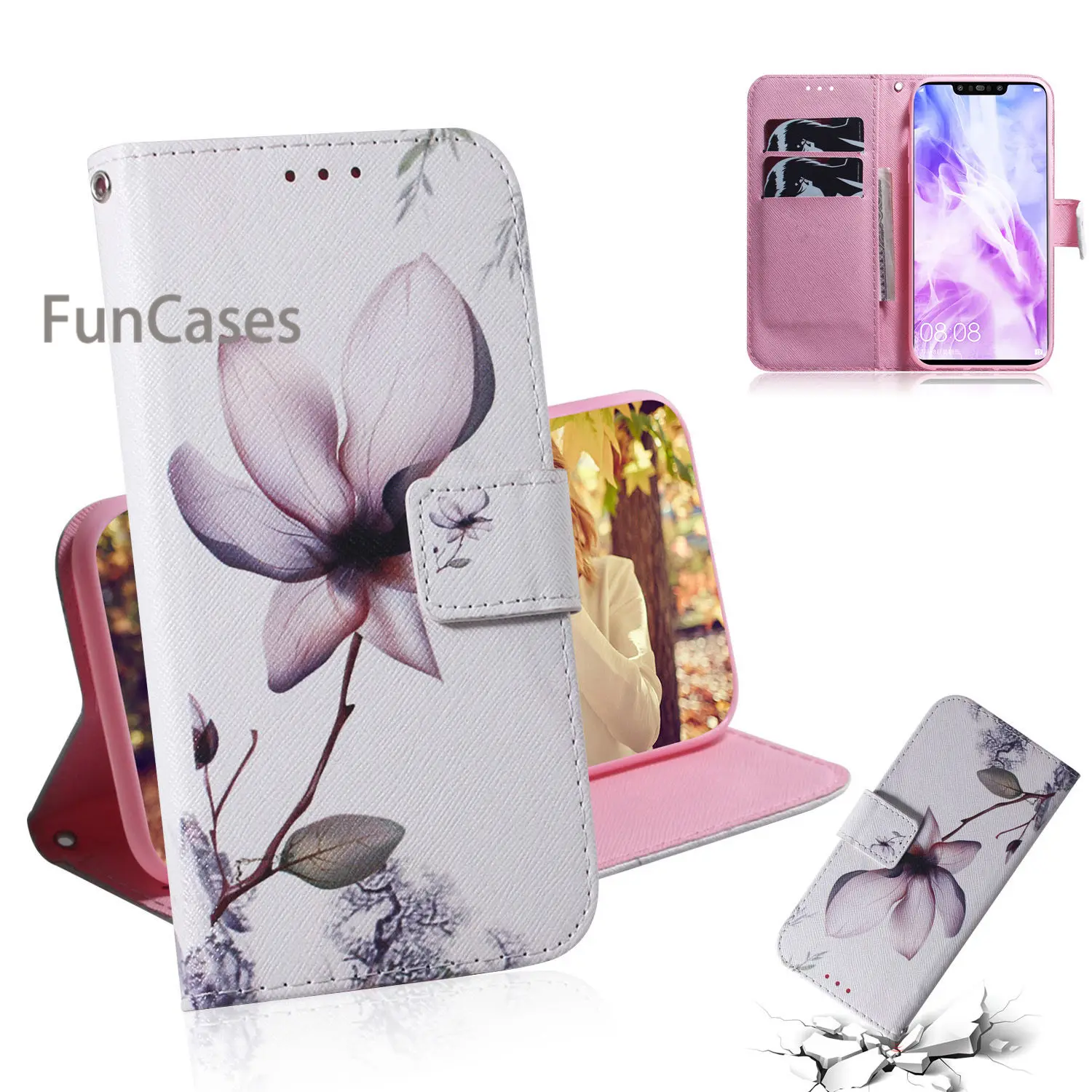 Собака из искусственной кожи защитный флип чехол для телефона ETUI huawei Nova 3 плотный