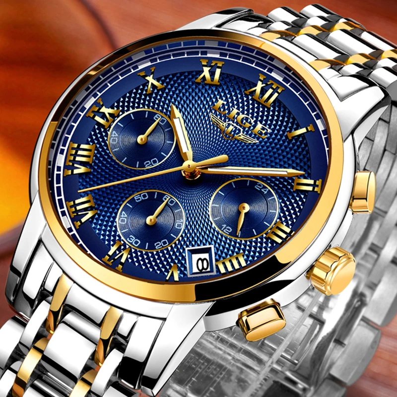LIGE Watch Men Top Brand Luxury Fashion Sport Quartz Clock Mens Watches Full Steel Waterproof Gold Wrist Watch Relogio Masculino
LIGE Watch Men Top Brand Luxury Fashion Sport Quartz Clock Mens Watches Full Steel Waterproof Gold Wrist Watch Relogio Masculino