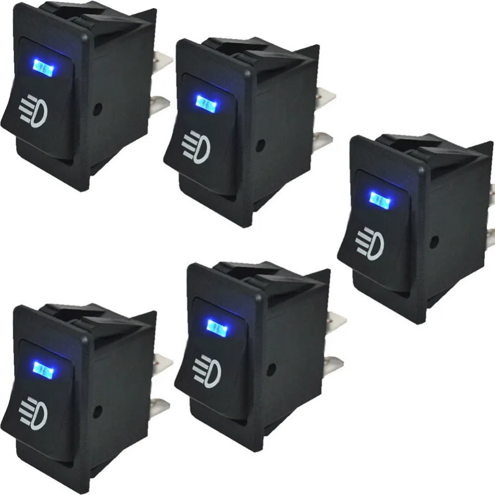 5 pcs 12V 35A Push Button Switch ON OFF 4 Pin 4P Blue LED Light Universal Car Auto Dash Dashboard Fog Lights Rocker Switches
5 pcs 12V 35A Push Button Switch ON OFF 4 Pin 4P Blue LED Light Universal Car Auto Dash Dashboard Fog Lights Rocker Switches