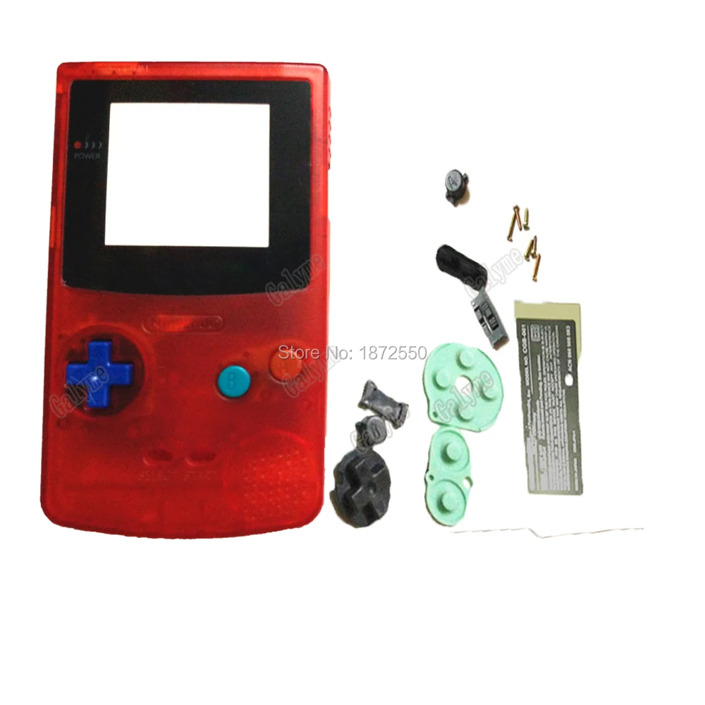 Прозрачный красный корпус многоцветный кнопочный коврик для Gameboy цветной