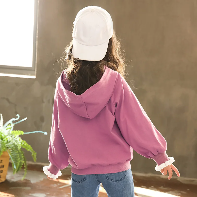 Новинка 2019 толстовки с капюшоном для девочек повседневная детская одежда модные