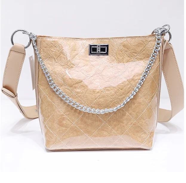 PVC Bucket Handbag With Chain Vintage Shoulder Bags Causal Women'S Bag 2019 Fashion Large Capacity Tote Khaki Designer Handbags
PVC Bucket Handbag With Chain Vintage Shoulder Bags Causal Women'S Bag 2019 Fashion Large Capacity Tote Khaki Designer Handbags