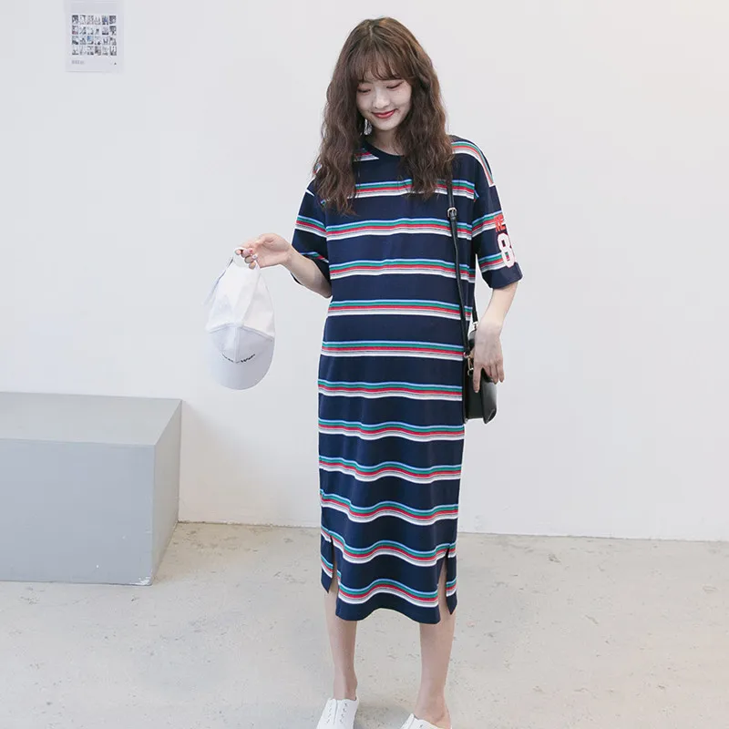 Summer Maternity Expectant Mother stripe Dresses Pregnant Women Short Sleeve Long TShirt Loose Fashion Dress Pregnancy Clothes
Summer Maternity Expectant Mother stripe Dresses Pregnant Women Short Sleeve Long TShirt Loose Fashion Dress Pregnancy Clothes