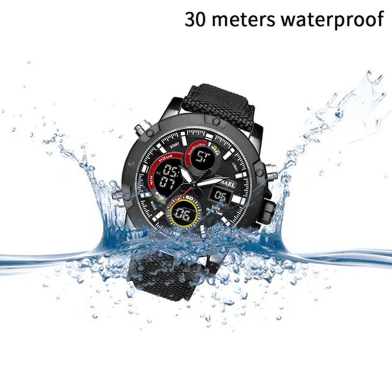 Mens Watches Luxury Brand Men Brown Nylon Strap Watches Men's Sports Quartz LED Digital Clock Waterproof Military Wrist Watch
Mens Watches Luxury Brand Men Brown Nylon Strap Watches Men's Sports Quartz LED Digital Clock Waterproof Military Wrist Watch