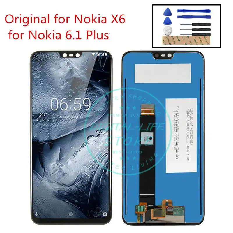 Оригинальный ЖК дисплей для Nokia 6 1 Plus сенсорный экран 5 8 дюйма X6 TA 1099 дигитайзер в