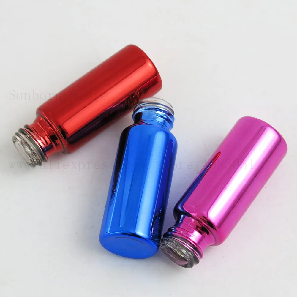 24pcs /lot 5ml UV Small Refillable Perfume Bottle Blue Red Glass Fragrance Atomizer 1/6oz Mist spray Liquid Container | Красота и