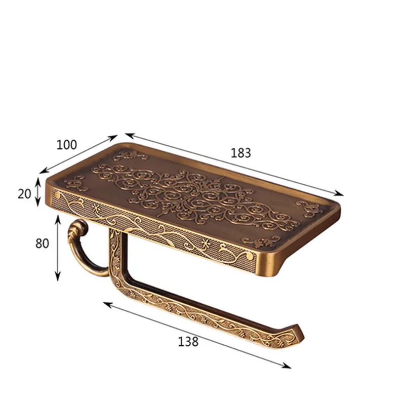 Antique Toilet Paper Holder with Phone Shelf Towel Roll Rack Phone Shelf with Hooks Wall Mounted Aluminium Room Paper Holders
Antique Toilet Paper Holder with Phone Shelf Towel Roll Rack Phone Shelf with Hooks Wall Mounted Aluminium Room Paper Holders