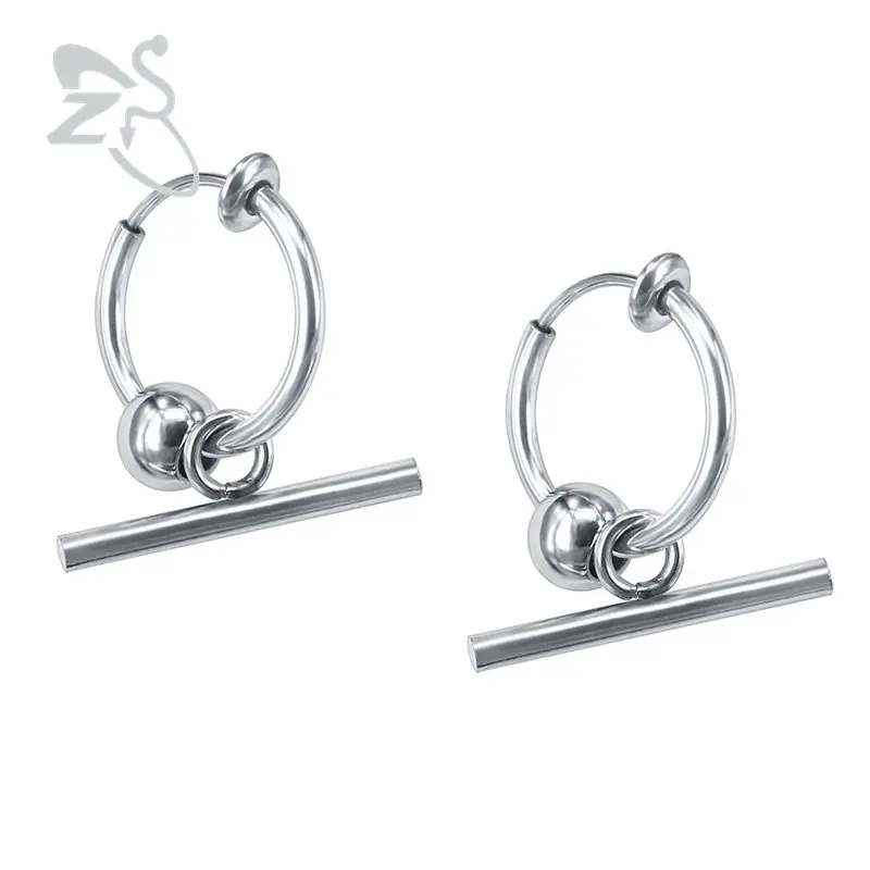 ZS Hoop Earrings Silver Color Round Circle Earrings Stainless Steel Non-Piercing Hoop Earring Korean Jewelry Men pendientes aro
ZS Hoop Earrings Silver Color Round Circle Earrings Stainless Steel Non-Piercing Hoop Earring Korean Jewelry Men pendientes aro