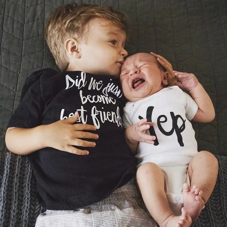 

Did We Just Become Best Friends Yep! Matching Best Friend Tshirt Brother Tshirt Baby Bodysuit Summer Short Sleeve Twin BFF Tops