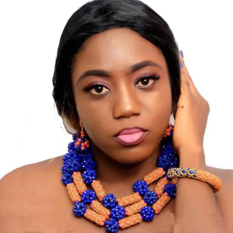 Dudo Jewelry Royal Blue +Orange Balls Bracelet Earrings and Necklace Set For Women 100% Crystal Handmade African Jewelry Set
Dudo Jewelry Royal Blue +Orange Balls Bracelet Earrings and Necklace Set For Women 100% Crystal Handmade African Jewelry Set