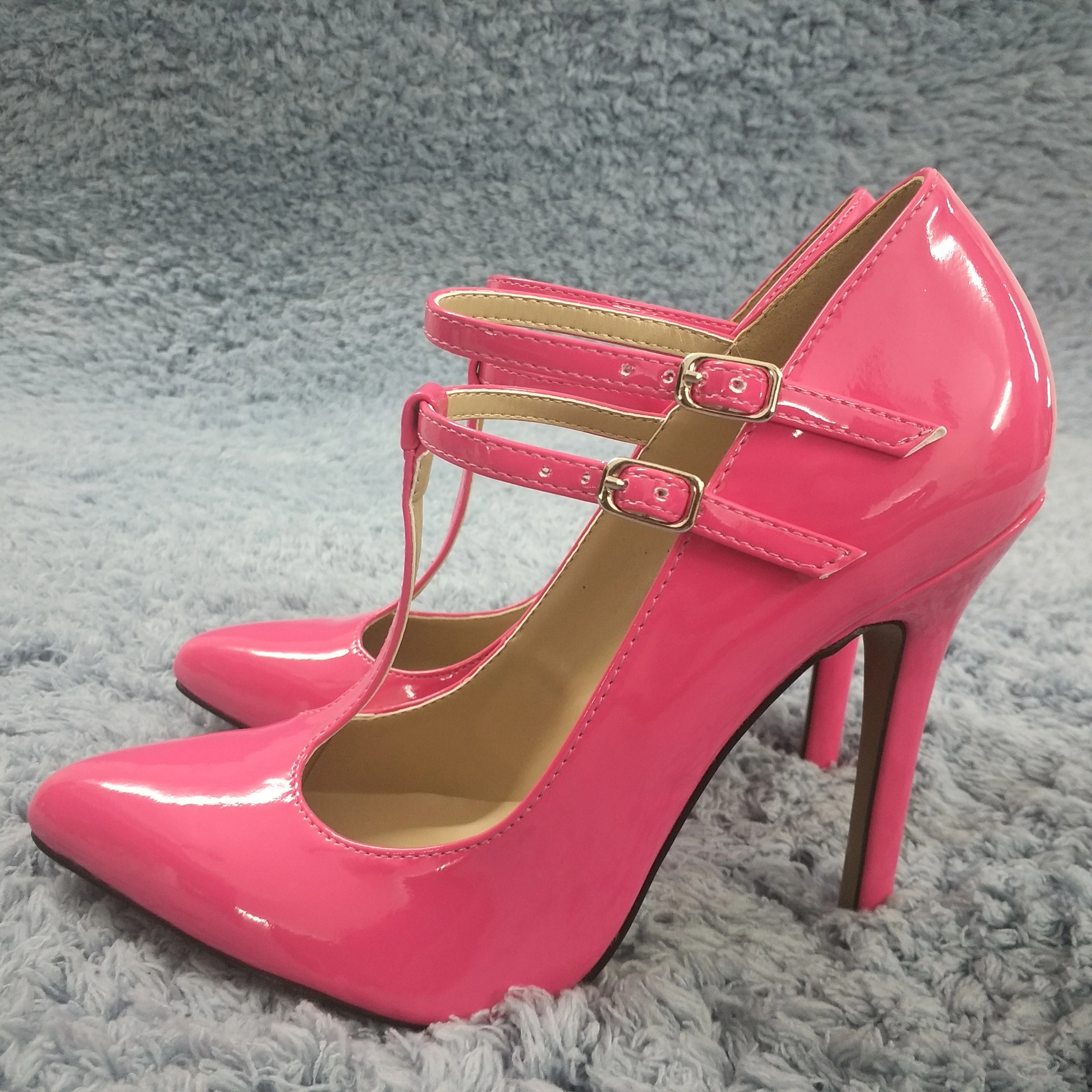 Women Stiletto Thin High Heel Pumps Sexy Pointed Toe T-Strap Pink Patent Party Ball Fashion Lady Shoes 0640-i
Women Stiletto Thin High Heel Pumps Sexy Pointed Toe T-Strap Pink Patent Party Ball Fashion Lady Shoes 0640-i