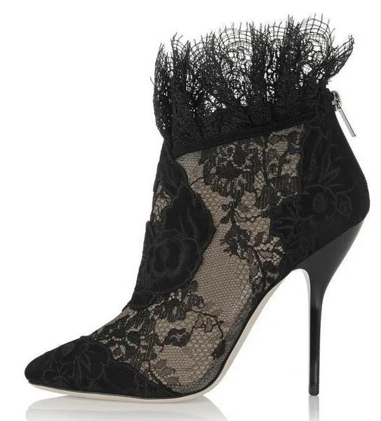 Fashion women's black lace flower and ankle boots high heels ladies party dance high heels
Fashion women's black lace flower and ankle boots high heels ladies party dance high heels