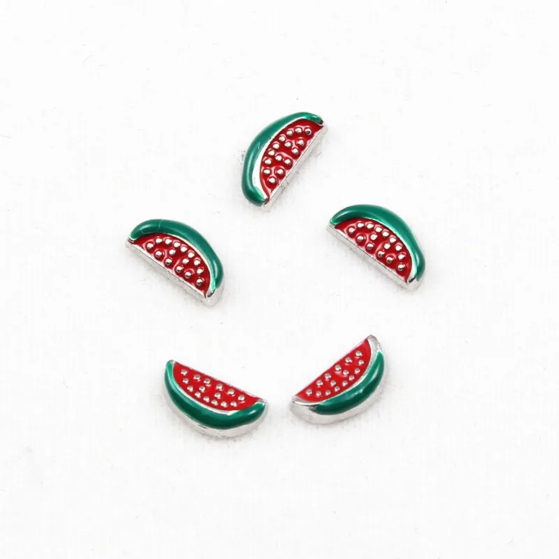 Watermelon Piece Living Glass Locket Charms Fit Memory Floating Lockets 30pcs