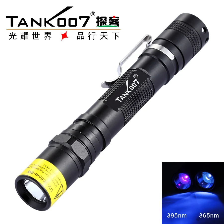 TANK007 AA02 3 Вт 365nm светодиодный вспышка светильник UV японский фонарик