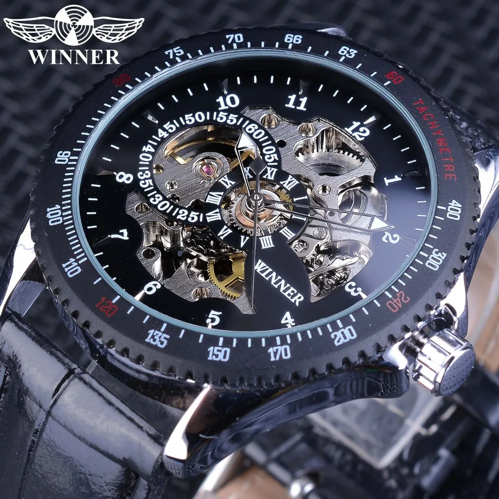 Winner Fashion Stempunk Open Work Watches Gear Case Design Black Luminous Skeleton Mechanical Watches for Men Top Brand Luxury
Winner Fashion Stempunk Open Work Watches Gear Case Design Black Luminous Skeleton Mechanical Watches for Men Top Brand Luxury