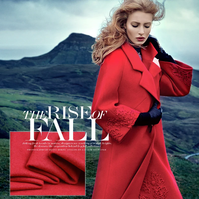 150CM Wide 520G/M 75% Wool 25% Viscose Thick Red Solid Color Autumn and Winter Overcoat Jacket FabricEE01
150CM Wide 520G/M 75% Wool 25% Viscose Thick Red Solid Color Autumn and Winter Overcoat Jacket FabricEE01