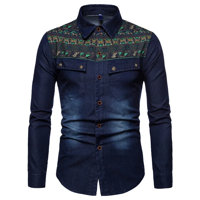 Men 100% Cotton Two Pocket Spring Autumn Shirt Long Sleeve Soft Denim Thin coat Slim Slight Elastic Cowboy fashion youth clothes
Men 100% Cotton Two Pocket Spring Autumn Shirt Long Sleeve Soft Denim Thin coat Slim Slight Elastic Cowboy fashion youth clothes