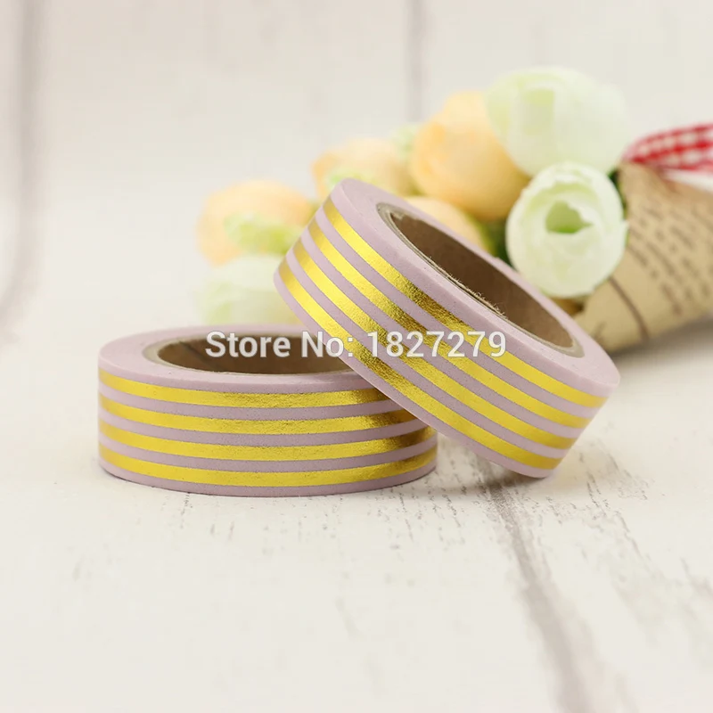 15mm *10m 1pc pink & gold Horizontal stripes Primary Patterned Washi Tape,Adhesives Tape Scrapbooking Craft & Hobby Supplies
15mm *10m 1pc pink & gold Horizontal stripes Primary Patterned Washi Tape,Adhesives Tape Scrapbooking Craft & Hobby Supplies