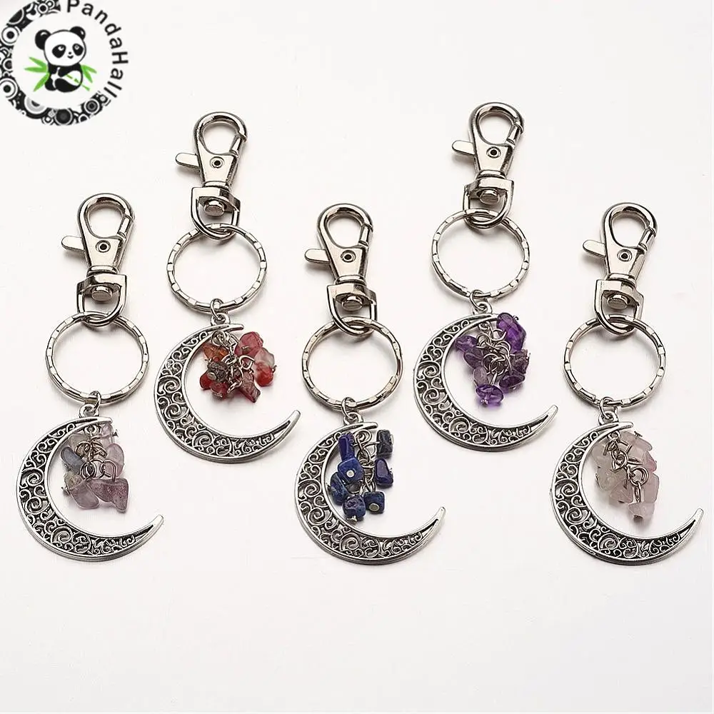 Pandahall 30pcs natural stone pendant key chains with alloy pendants iron rings and alloy key chain findings moon mixed color
Pandahall 30pcs natural stone pendant key chains with alloy pendants iron rings and alloy key chain findings moon mixed color
