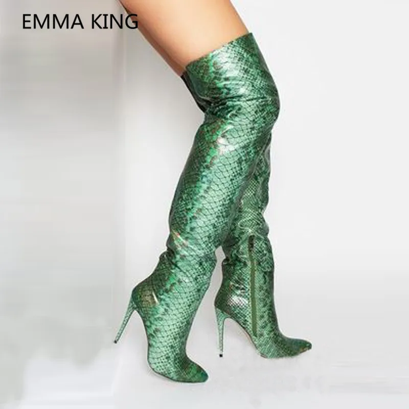 Fashion Snake Prints Women Winter Thigh High Boots Pointed Toe High Heels Sexy Ladies Trendy Runway Shoes Woman Over Knee Boots
Fashion Snake Prints Women Winter Thigh High Boots Pointed Toe High Heels Sexy Ladies Trendy Runway Shoes Woman Over Knee Boots