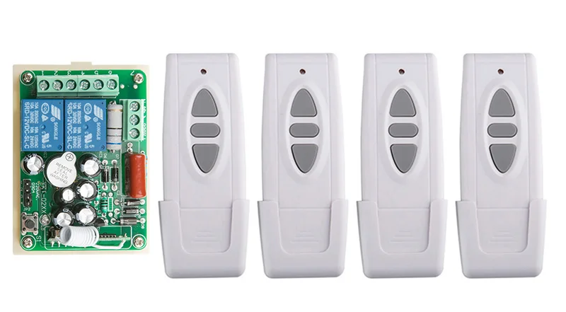 AC220V 1CH 10A Wireless Remote Control Switch System teleswitch 1*Receiver and 4*Transmitter for Appliances Gate Garage Door
AC220V 1CH 10A Wireless Remote Control Switch System teleswitch 1*Receiver and 4*Transmitter for Appliances Gate Garage Door