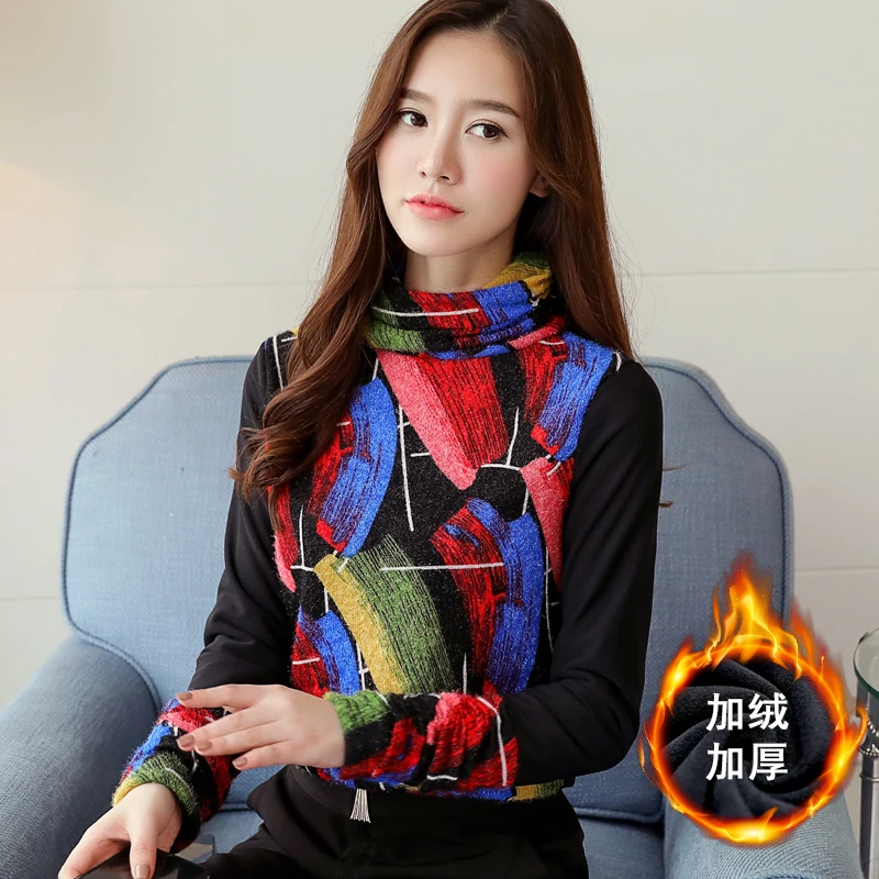 Long Sleeve Blouse Shirt Plus Velvet Thickening Winter Blouse Tops Printed Women Blouses Warm Turtleneck Shirt Female
Long Sleeve Blouse Shirt Plus Velvet Thickening Winter Blouse Tops Printed Women Blouses Warm Turtleneck Shirt Female