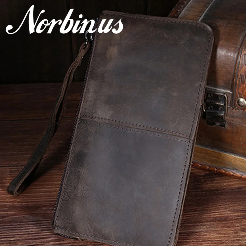 Мужской клатч Norbinus из натуральной кожи, винтажный удлиненный бумажник на молнии, Карманный Кошелек с кармашком для мелочи, кредитница
Мужской клатч Norbinus из натуральной кожи, винтажный удлиненный бумажник на молнии, Карманный Кошелек с кармашком для мелочи, кредитница