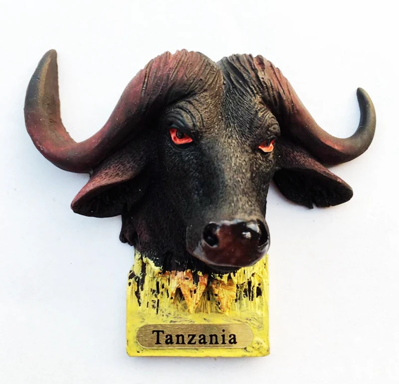 

Handmade Painted Africa, Kenya, Tanzania, Bison Head 3D Fridge Magnets Tourism Souvenirs Refrigerator Magnetic Stickers Gift