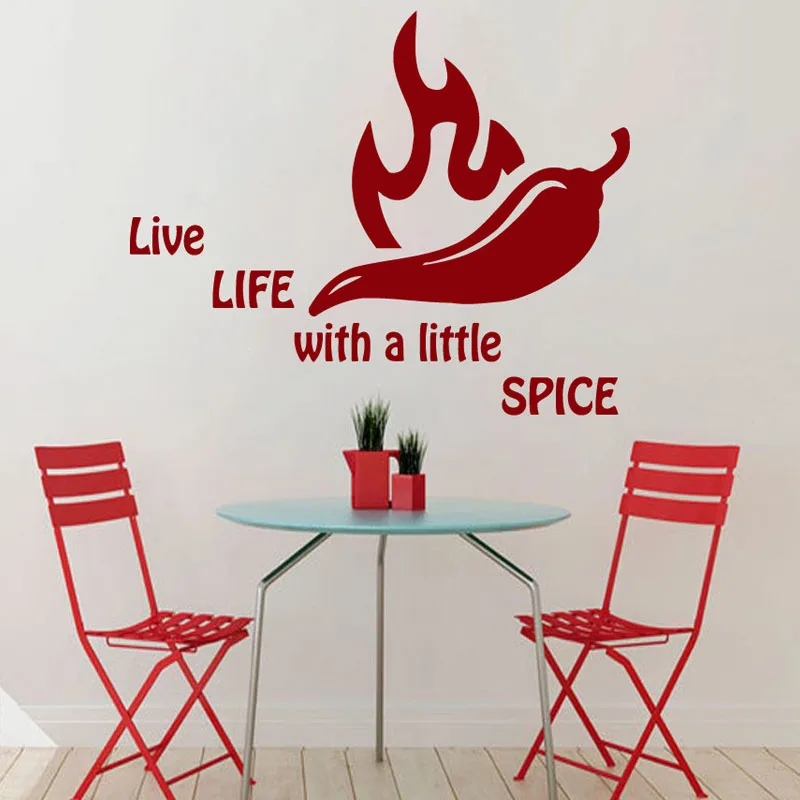 ZOOYOO Pepper Wall Decals Live Life With A Little Spice Kitchen Decoration PVC Wall Stickers Waterproof Removable
ZOOYOO Pepper Wall Decals Live Life With A Little Spice Kitchen Decoration PVC Wall Stickers Waterproof Removable