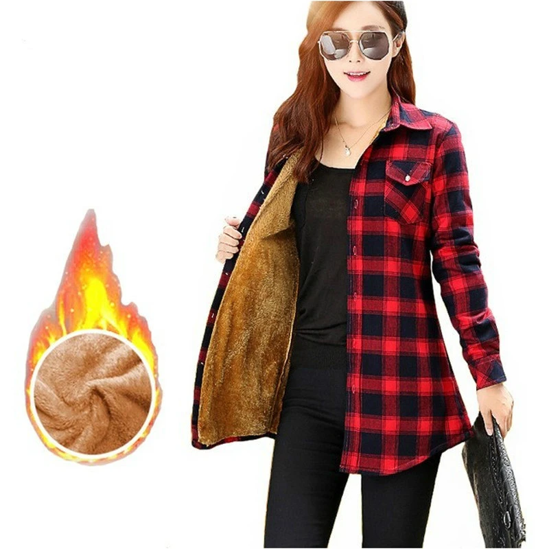 New 2020 Autumn Winter Velvet Blouse Thick Keep Warm Cotton Shirts Women Long Sleeve Red Plaid Shirt Fashion Blouse Casual Tops
New 2020 Autumn Winter Velvet Blouse Thick Keep Warm Cotton Shirts Women Long Sleeve Red Plaid Shirt Fashion Blouse Casual Tops