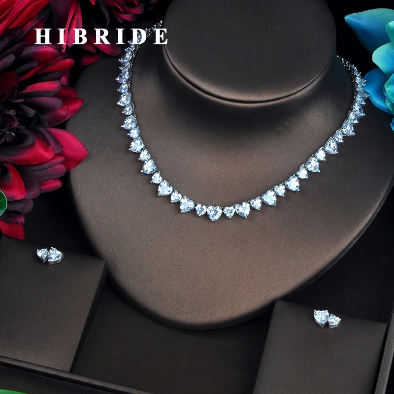 HIBRIDE Luxury Heart Shape Clear CZ Dubai Jewelry Sets For Women Necklace Set Wedding Dress Accessories Party Show N-470
HIBRIDE Luxury Heart Shape Clear CZ Dubai Jewelry Sets For Women Necklace Set Wedding Dress Accessories Party Show N-470