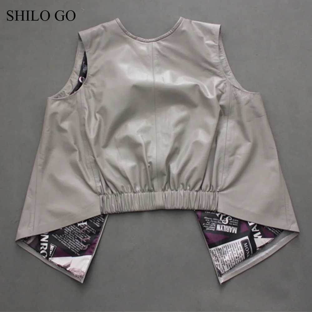 Leather Blouse Womens Summer Fashion sheepskin genuine leather Blouse O Neck sleeveless concise Casual colors blouse
Leather Blouse Womens Summer Fashion sheepskin genuine leather Blouse O Neck sleeveless concise Casual colors blouse