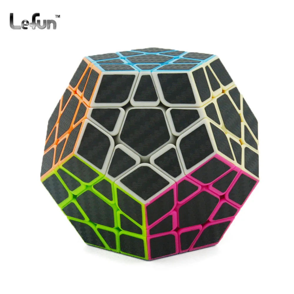 

Lefun 3x3 Megaminx Speed Magic Cube Twist Puzzle Toy Brain Teaser Carbon Fibre Sticker 3D IQ Game Dodecahedron Gift Black 1PCS