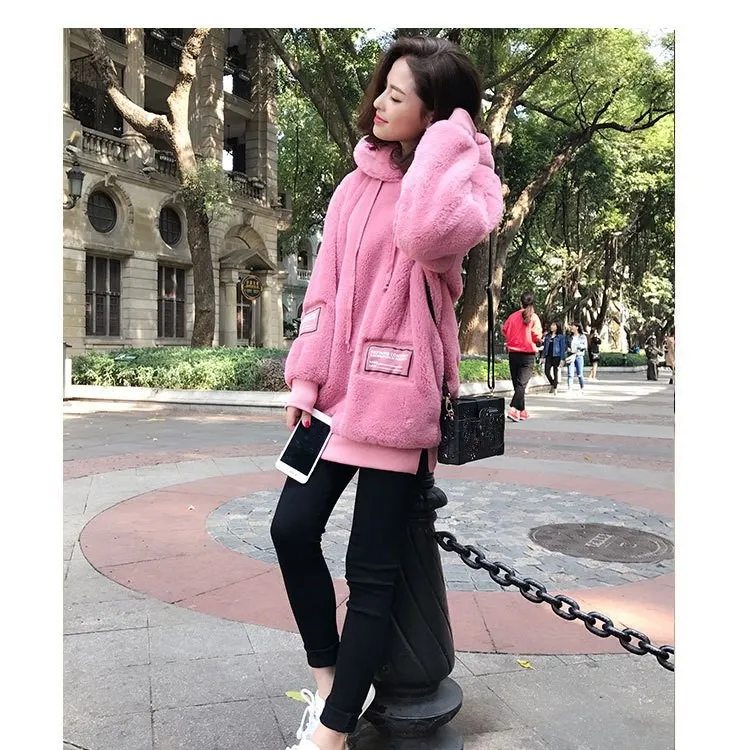 Plus Size 4Xl Women Large Size Pullovers Velvet Padded Thick Warm Coats Patch Designs Autumn Pink Casual Thicken Jackets
Plus Size 4Xl Women Large Size Pullovers Velvet Padded Thick Warm Coats Patch Designs Autumn Pink Casual Thicken Jackets