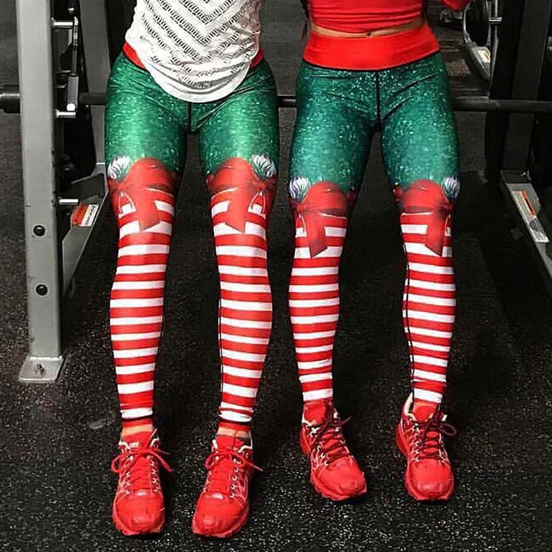 Ladies Fashion Christmas 3d Printing Striped Pants Trousers With High-Waisted Leggings
Ladies Fashion Christmas 3d Printing Striped Pants Trousers With High-Waisted Leggings