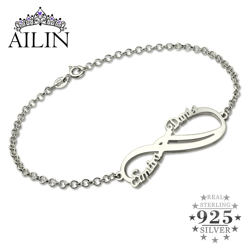AILIN Silver Infinity Names Bracelet Personalized 2 Names Bracelet Infinity Bracelet Mother's Bracelet Custom Sister Gift
AILIN Silver Infinity Names Bracelet Personalized 2 Names Bracelet Infinity Bracelet Mother's Bracelet Custom Sister Gift
