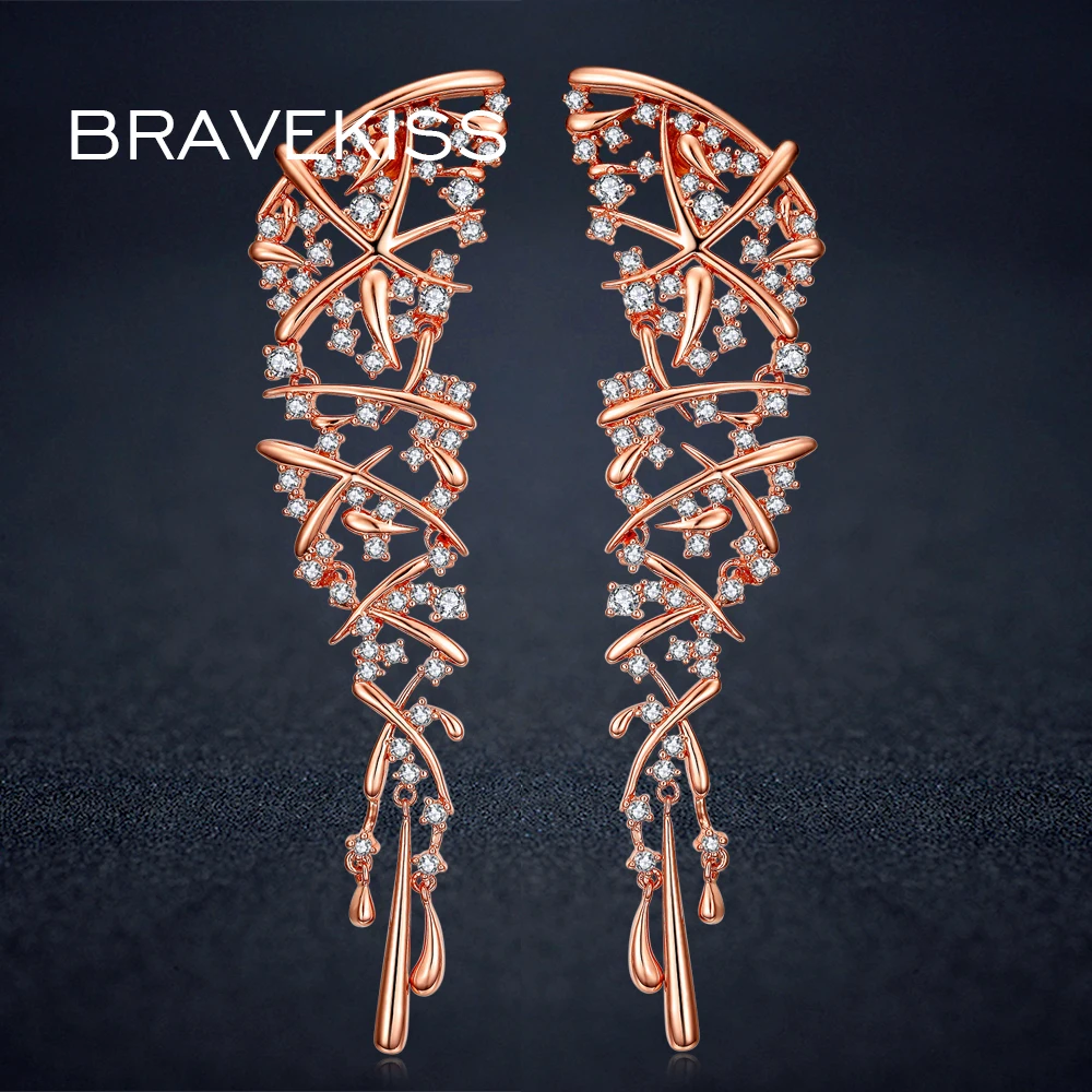 BRAVEKISS Long Tassel Drop Earrings Rose Gold Wide Large Dangle Earrings Rhinestone Hollow Party Brincos Jewellery BUE0317
BRAVEKISS Long Tassel Drop Earrings Rose Gold Wide Large Dangle Earrings Rhinestone Hollow Party Brincos Jewellery BUE0317