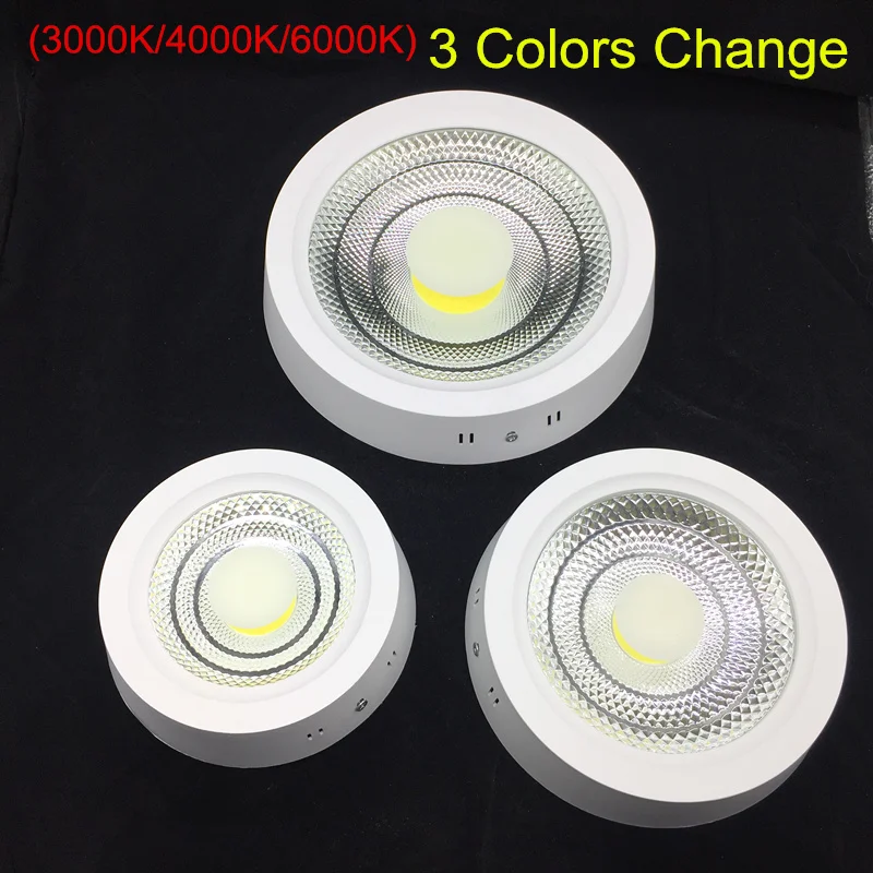 

9W 15W 25W Round Surface LED Ceiling Light Panel Light Down Light 85-265V 3 Colors Change (3000K/4000K/6000K) LED indoor Light