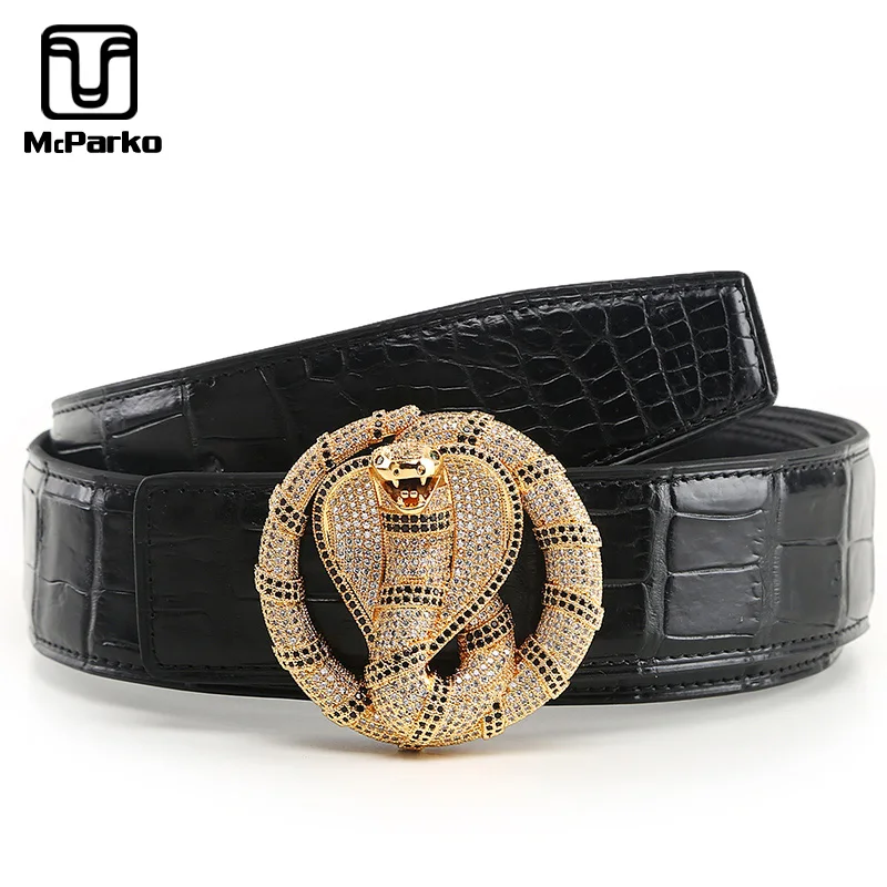 McParko Luxury Snake Buckle Belt Genuine Crocodile Leather Belt Men Fashion Stainless Steel Alligator Leather Waist Belt For Men
McParko Luxury Snake Buckle Belt Genuine Crocodile Leather Belt Men Fashion Stainless Steel Alligator Leather Waist Belt For Men