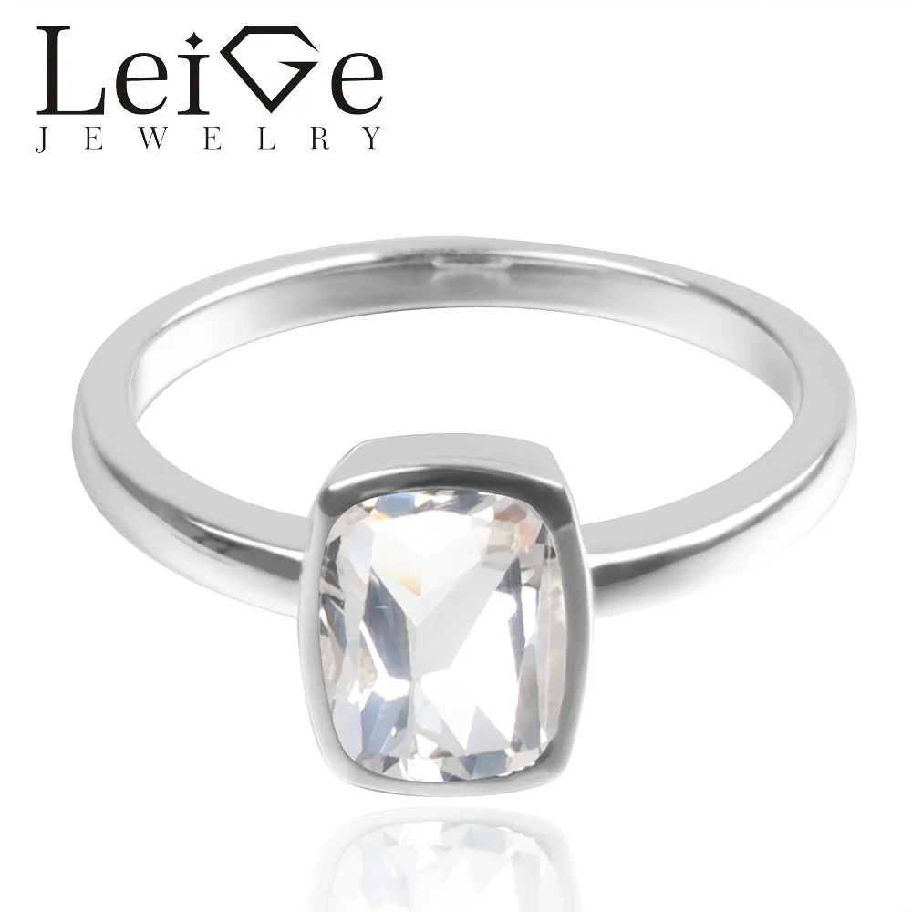 Leige Jewelry Genuine White Topaz Gemstone Cushion Cut Engagement Solitaire Rings For Woman November Birthstone
Leige Jewelry Genuine White Topaz Gemstone Cushion Cut Engagement Solitaire Rings For Woman November Birthstone